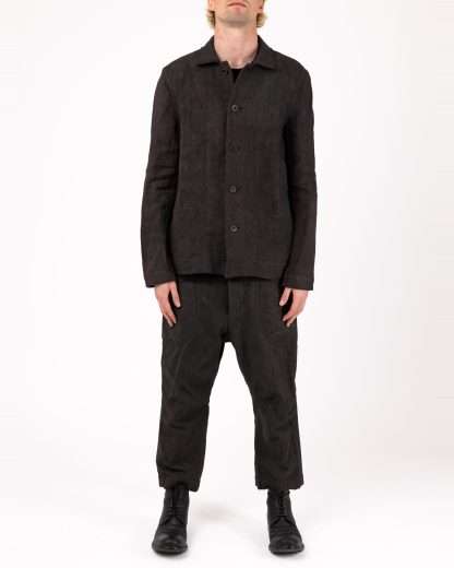 BIEK VERSTAPPEN CO10A M Men Workers Jacket herren jacke hand dyed belgian linen dark grey hide m 4