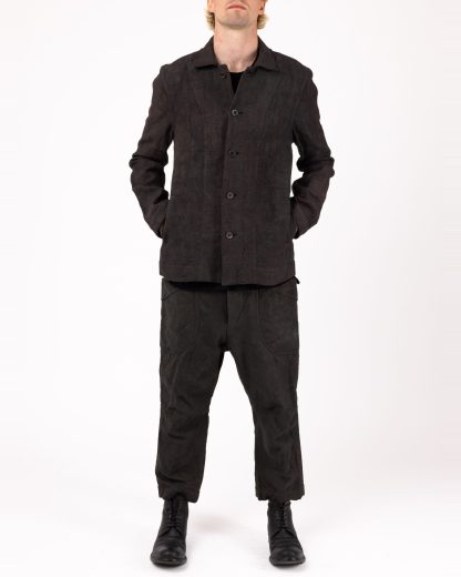 BIEK VERSTAPPEN CO10A M Men Workers Jacket herren jacke hand dyed belgian linen dark grey hide m 5
