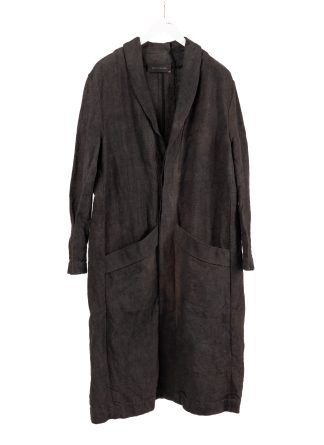 BIEK VERSTAPPEN COBL02 M Shawl Collar Coat Men Herren Mantel hand dyed belgian linen dark grey hide m 1