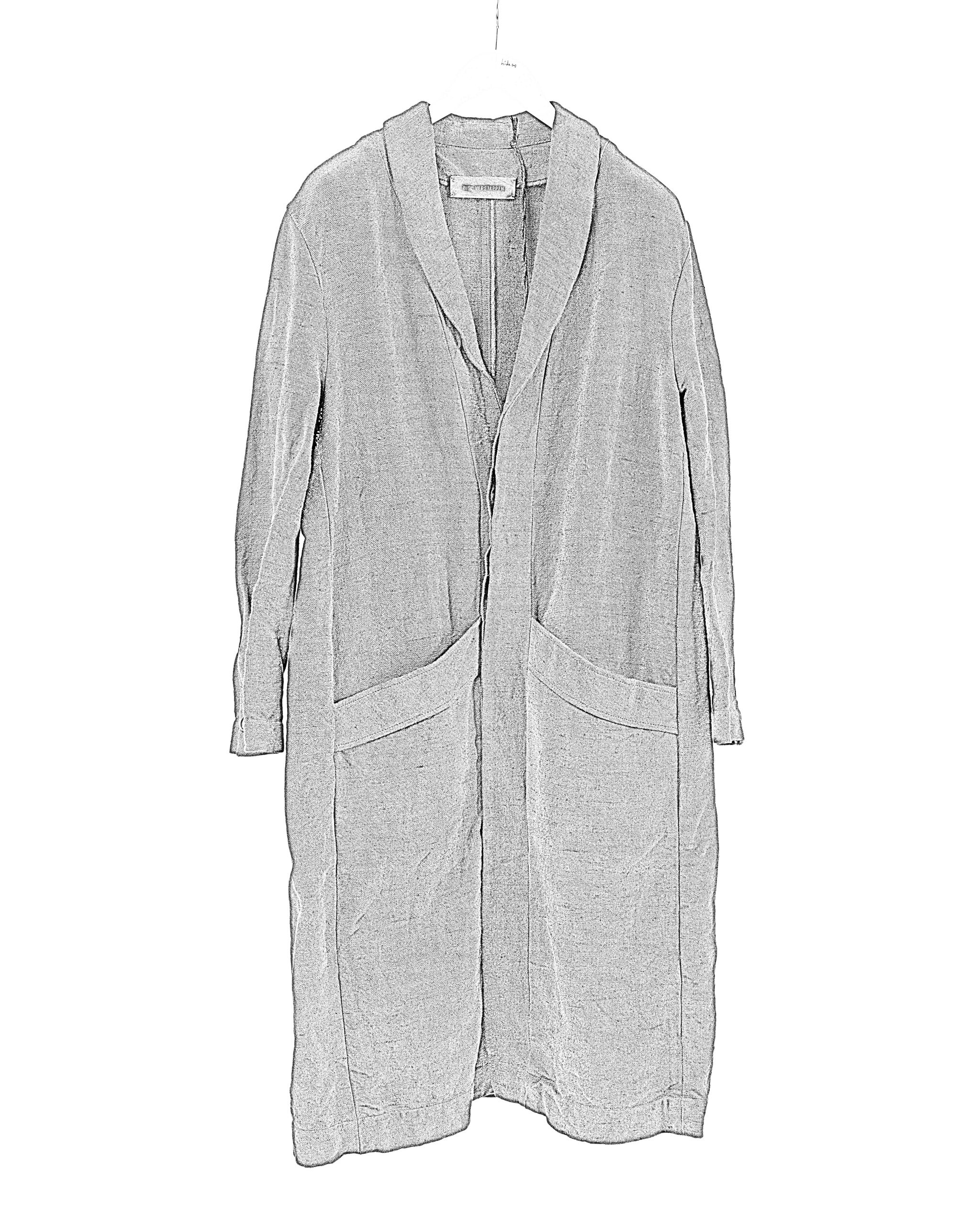 BIEK VERSTAPPEN COBL02 M Shawl Collar Coat Men Herren Mantel hand dyed belgian linen dark grey hide m 2 BIEK VERSTAPPEN COBL02 M Shawl Collar Coat Men Herren Mantel hand dyed belgian linen dark grey hide m 2