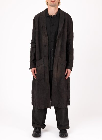 BIEK VERSTAPPEN COBL02 M Shawl Collar Coat Men Herren Mantel hand dyed belgian linen dark grey hide m 3