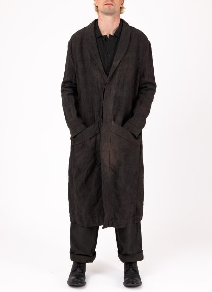 BIEK VERSTAPPEN COBL02 M Shawl Collar Coat Men Herren Mantel hand dyed belgian linen dark grey hide m 5