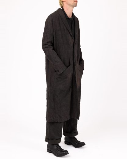 BIEK VERSTAPPEN COBL02 M Shawl Collar Coat Men Herren Mantel hand dyed belgian linen dark grey hide m 6