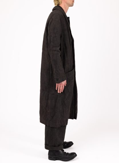 BIEK VERSTAPPEN COBL02 M Shawl Collar Coat Men Herren Mantel hand dyed belgian linen dark grey hide m 7