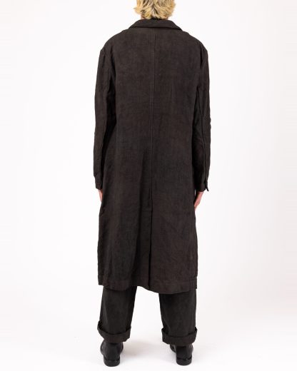BIEK VERSTAPPEN COBL02 M Shawl Collar Coat Men Herren Mantel hand dyed belgian linen dark grey hide m 8