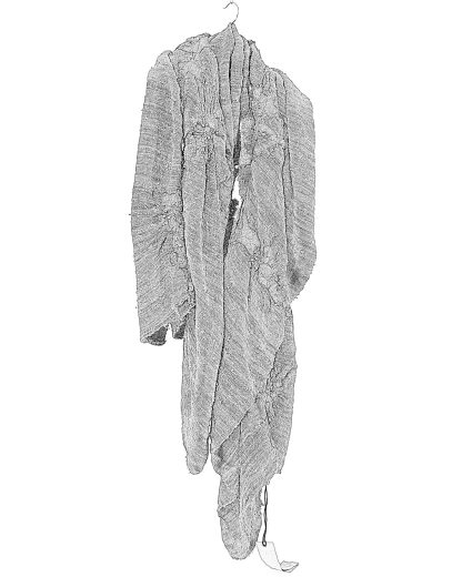 BIEK VERSTAPPEN FSS Felted Scarf hand dyed silk grey hide m 2
