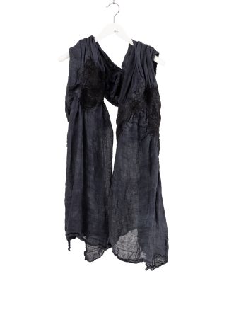 BIEK VERSTAPPEN Felted Scarf hand dyed linen dark blue grey hide m 1