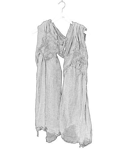 BIEK VERSTAPPEN Felted Scarf hand dyed linen dark blue grey hide m 2