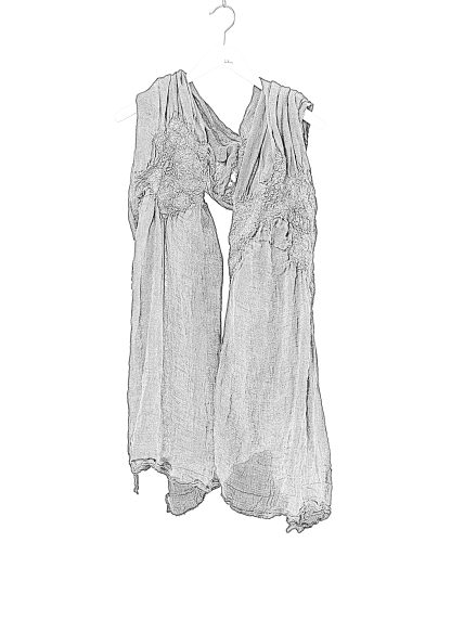 BIEK VERSTAPPEN Felted Scarf hand dyed linen dark blue grey hide m 2