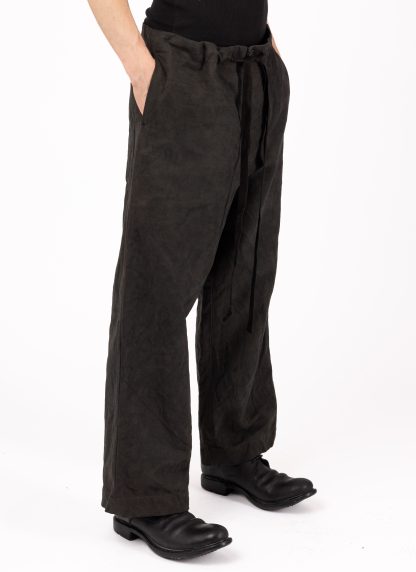 BIEK VERSTAPPEN TR15 M Men Drawstring Pants Herren Hose hand dyed cotton linen dark grey hide m 4