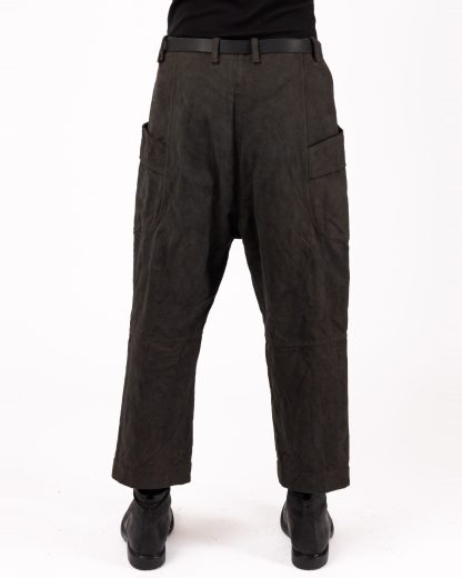 BIEK VERSTAPPEN TRC011 M Men Round Pocket Pants Herren Hose hand dyed cotton linen dark grey hide m 7