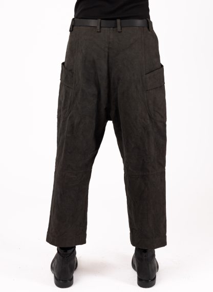 BIEK VERSTAPPEN TRC011 M Men Round Pocket Pants Herren Hose hand dyed cotton linen dark grey hide m 7