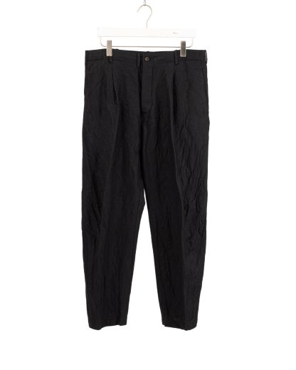 FORME D’EXPRESSION HP130 DM1B Men Baggy Casual Pants Herren Hose Trousers wool linen black hide m 1
