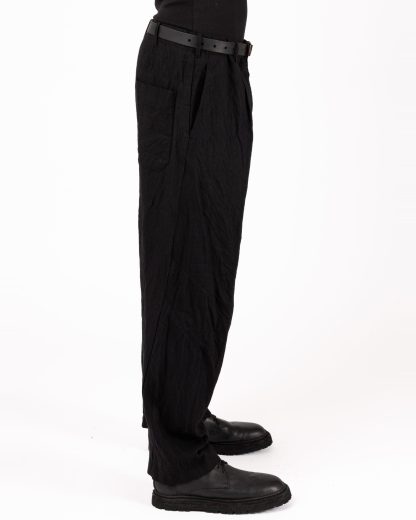 FORME D’EXPRESSION HP130 DM1B Men Baggy Casual Pants Herren Hose Trousers wool linen black hide m 5
