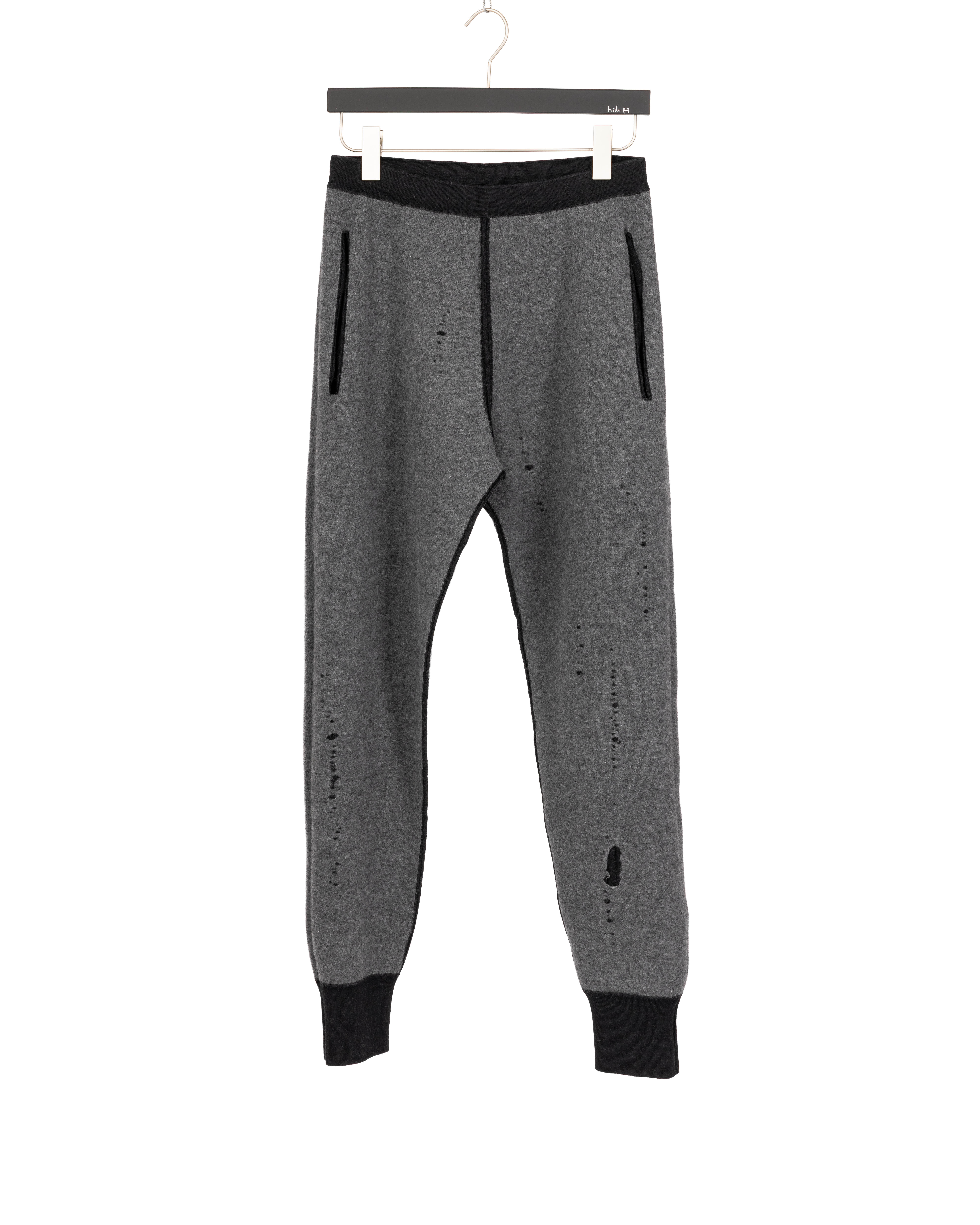 LABEL UNDER CONSTRUCTION 48YPN375 GOL1FLA1 BK DG Men Lunar Jogging Pants Herren Jogger Hose cashmere wool silk black dark grey hide m 1