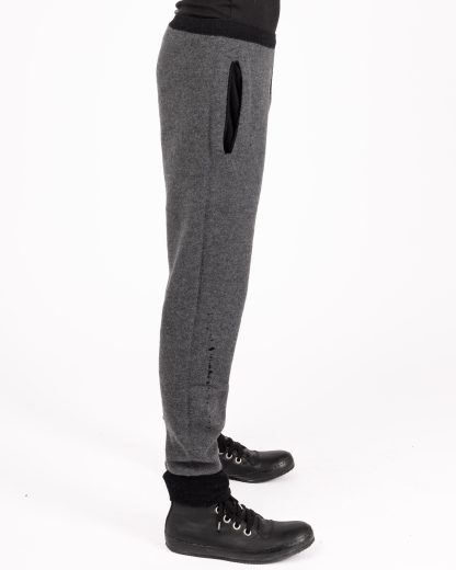 LABEL UNDER CONSTRUCTION 48YPN375 GOL1FLA1 BK DG Men Lunar Jogging Pants Herren Jogger Hose cashmere wool silk black dark grey hide m 11