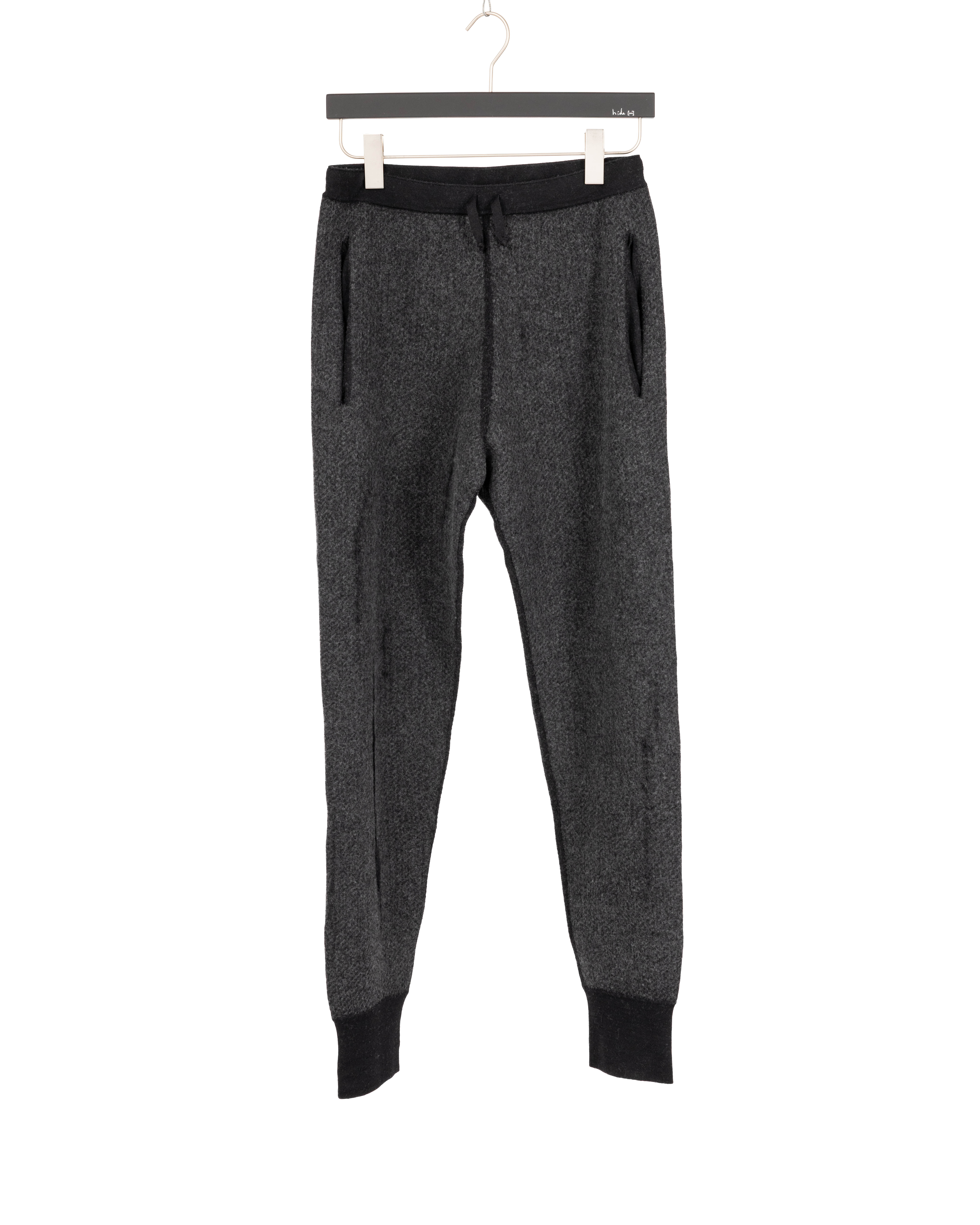 LABEL UNDER CONSTRUCTION 48YPN375 GOL1FLA1 BK DG Men Lunar Jogging Pants Herren Jogger Hose cashmere wool silk black dark grey hide m 3