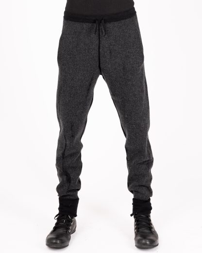 LABEL UNDER CONSTRUCTION 48YPN375 GOL1FLA1 BK DG Men Lunar Jogging Pants Herren Jogger Hose cashmere wool silk black dark grey hide m 5