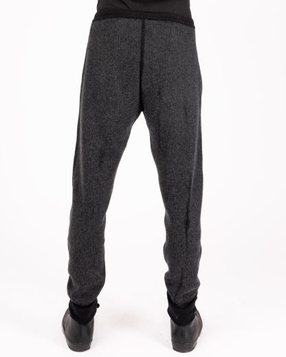LABEL UNDER CONSTRUCTION 48YPN375 GOL1FLA1 BK DG Men Lunar Jogging Pants Herren Jogger Hose cashmere wool silk black dark grey hide m 8