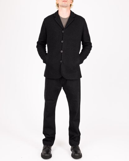 LABEL UNDER CONSTRUCTION CJC380 T39 BK BK Men 4 Button Jacket Herren Jacke baby alpaca cashmere silk black black hide m 5