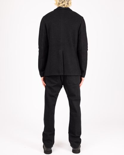 LABEL UNDER CONSTRUCTION CJC380 T39 BK BK Men 4 Button Jacket Herren Jacke baby alpaca cashmere silk black black hide m 8