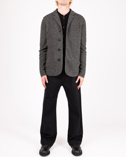 LABEL UNDER CONSTRUCTION CJC380 T39 MD BK Men 4 Button Jacket Herren Jacke baby alpaca cashmere silk black hide m 3