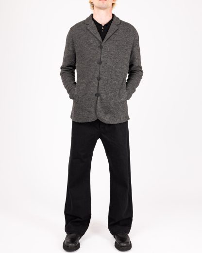 LABEL UNDER CONSTRUCTION CJC380 T39 MD BK Men 4 Button Jacket Herren Jacke baby alpaca cashmere silk black hide m 5