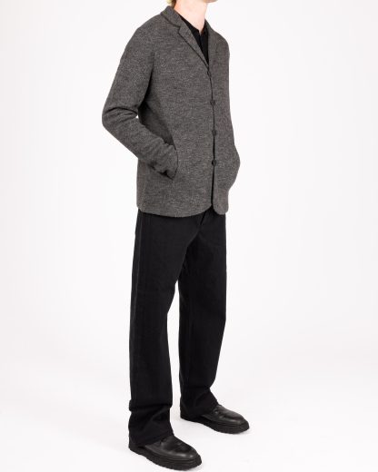 LABEL UNDER CONSTRUCTION CJC380 T39 MD BK Men 4 Button Jacket Herren Jacke baby alpaca cashmere silk black hide m 6