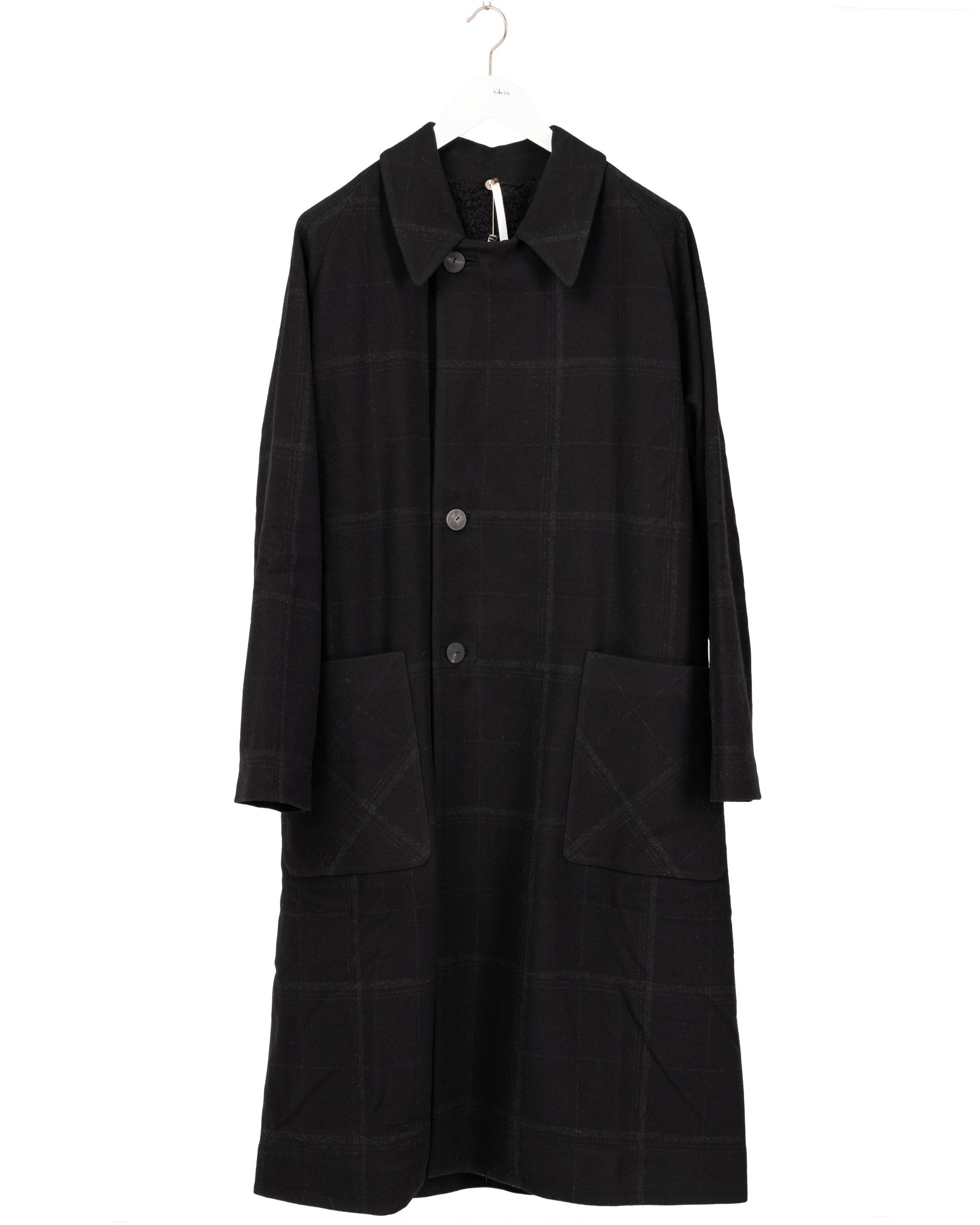 LABEL UNDER CONSTRUCTION FTR363HD FC28AST BK BK Men Trench Coat Herren Mantel wool black hide m 1
