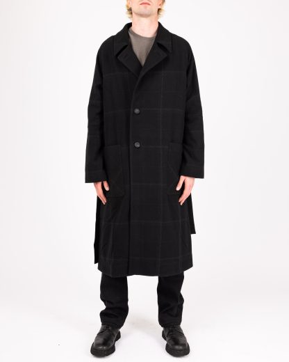 LABEL UNDER CONSTRUCTION FTR363HD FC28AST BK BK Men Trench Coat Herren Mantel wool black hide m 4