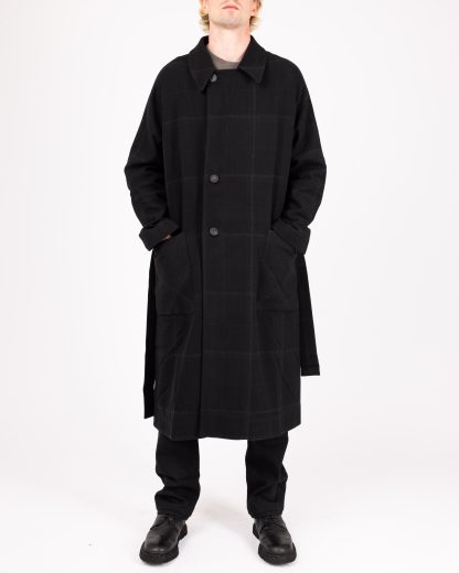 LABEL UNDER CONSTRUCTION FTR363HD FC28AST BK BK Men Trench Coat Herren Mantel wool black hide m 5