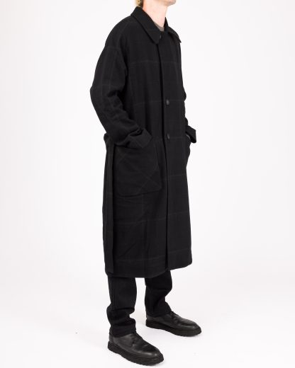 LABEL UNDER CONSTRUCTION FTR363HD FC28AST BK BK Men Trench Coat Herren Mantel wool black hide m 6