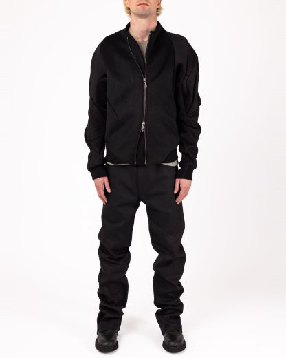 LEON EMANUEL BLANCK DIS M BMB 01 Men Distortion Bomber Jacket Herren Jacke wool cashmere black hide m 4