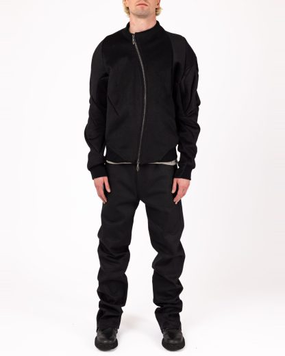 LEON EMANUEL BLANCK DIS M BMB 01 Men Distortion Bomber Jacket Herren Jacke wool cashmere black hide m 5