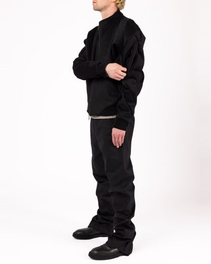 LEON EMANUEL BLANCK DIS M BMB 01 Men Distortion Bomber Jacket Herren Jacke wool cashmere black hide m 9
