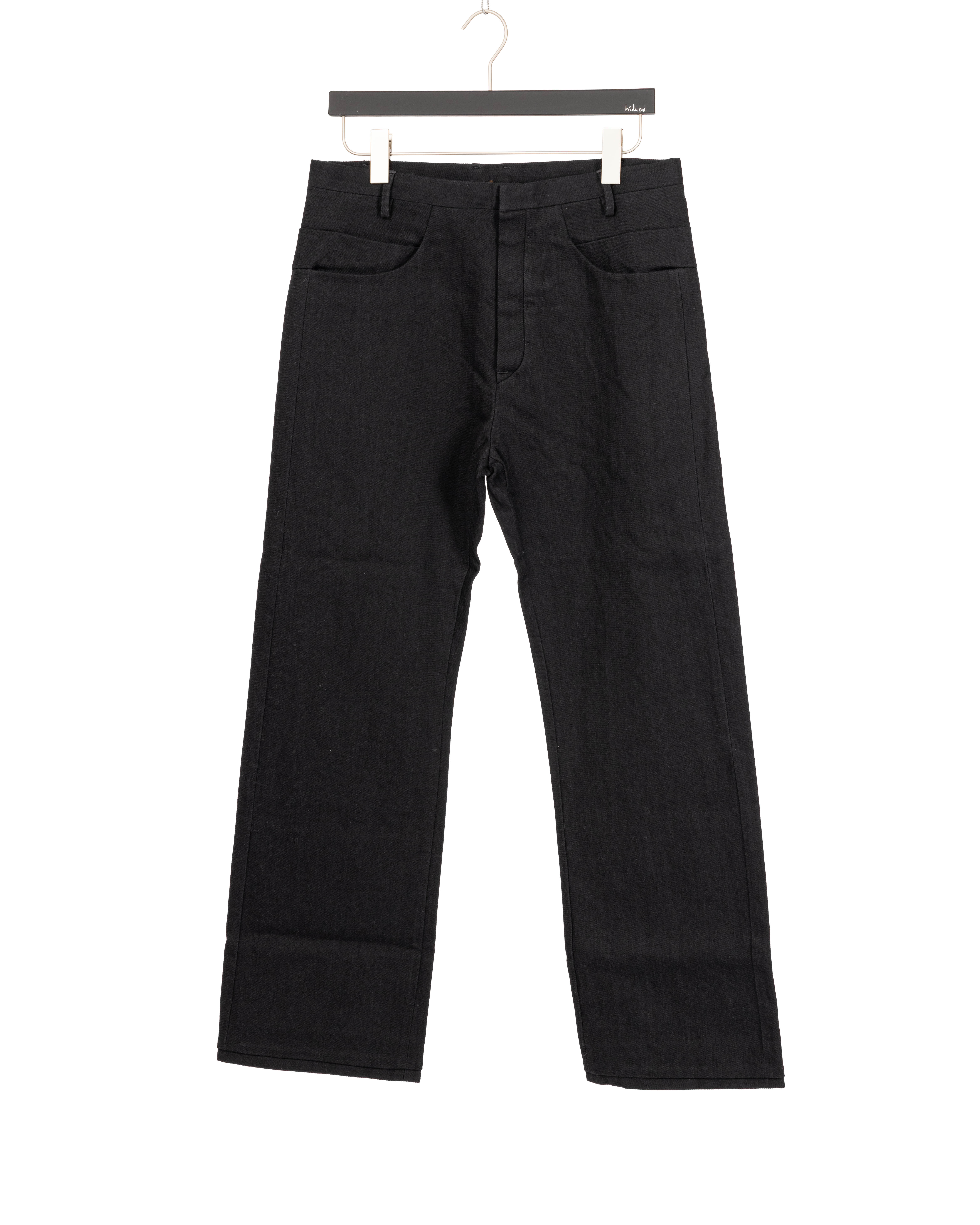 LABEL UNDER CONSTRUCTION 48FPN319 FC12B BK Men Yoke Pockets Wide Jeans Pants Herren Hose Trousers cotton light denim black hide m 1