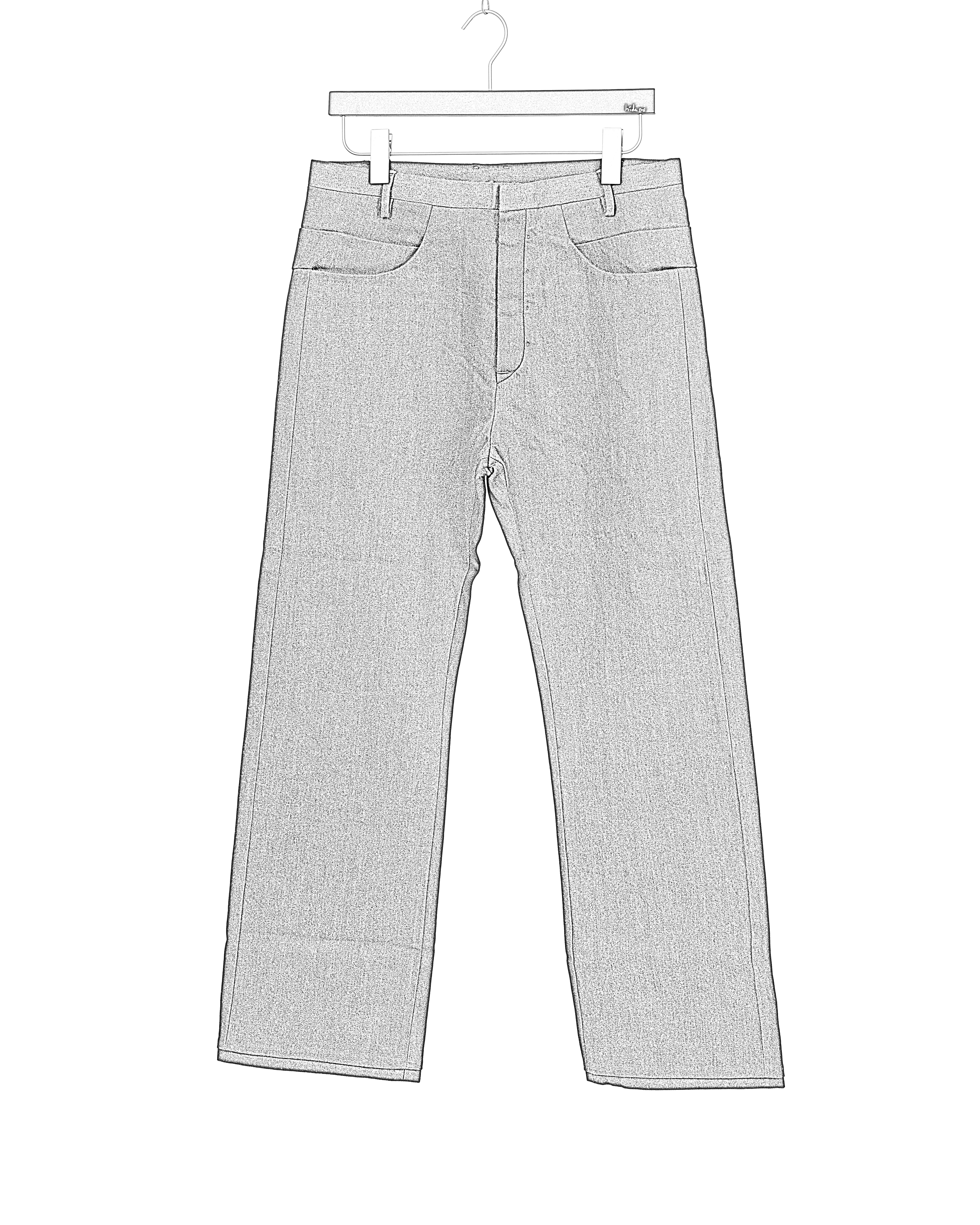 LABEL UNDER CONSTRUCTION 48FPN319 FC12B BK Men Yoke Pockets Wide Jeans Pants Herren Hose Trousers cotton light denim black hide m 2