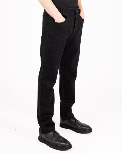 LABEL UNDER CONSTRUCTION 48FPN323 FC12B BK Men Yoke Pockets Jeans Pants Herren Hose Trousers cotton light denim black hide m 4