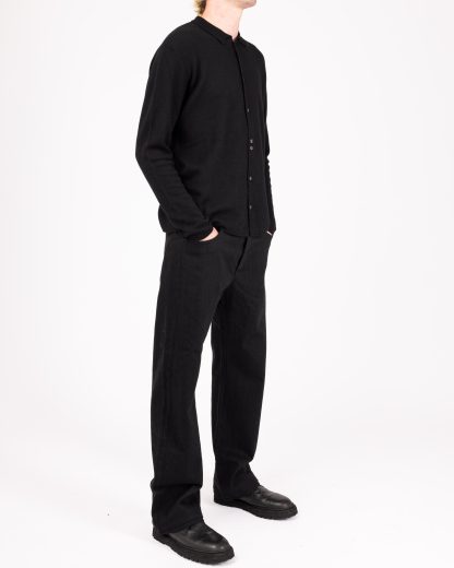 LABEL UNDER CONSTRUCTION 48YSH391 JAI1 BK Men Overshirt Sweater Herren Pulli Pullover cashmere silk black hide m 4